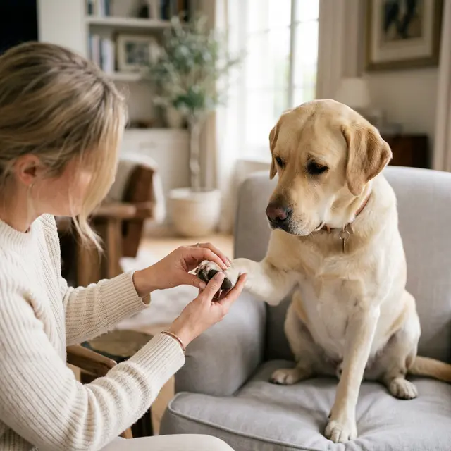 大型犬が足をなめ続けるのはなぜ？よくある原因と家で見極めたい危険サインのサムネイル